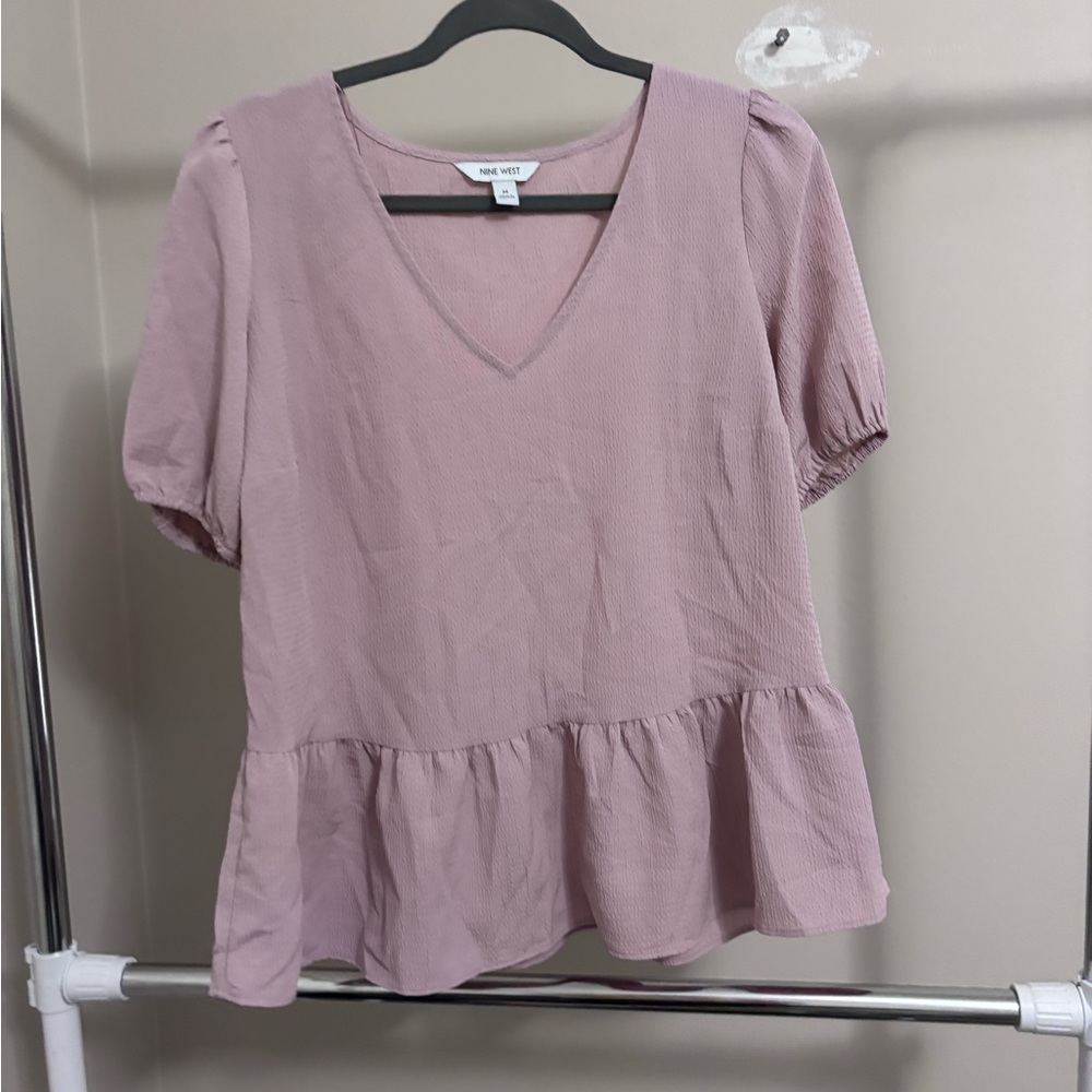 Vince Camuto Dusty Pink Peplum Blouse
